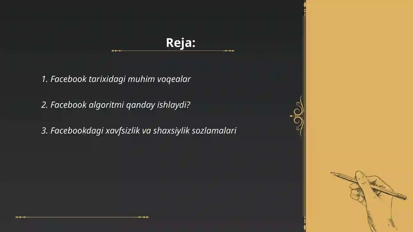 Facebook platformasi haqida 2