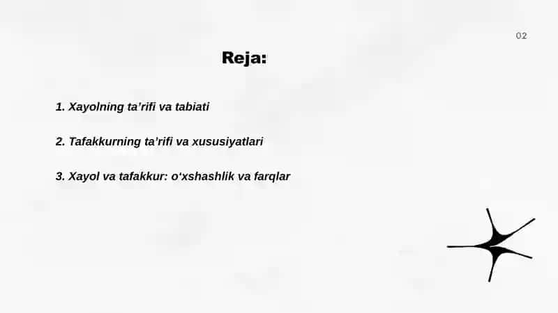Xayol va Tafakkur 2