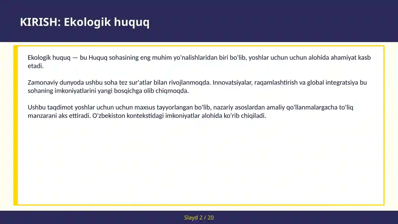 Ekologik huquq 2
