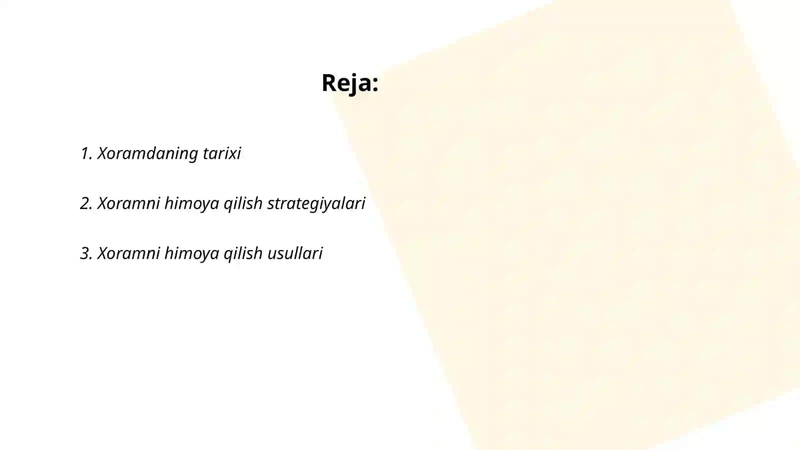 Xoramning mudofasi 2