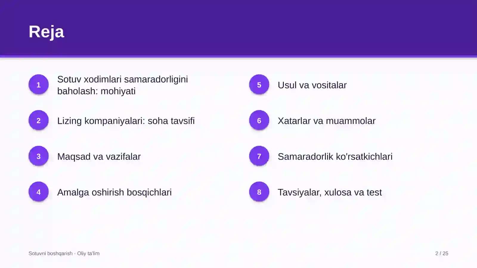Lizing kompaniyalarida sotuv xodimlari samaradorligini baholash 2