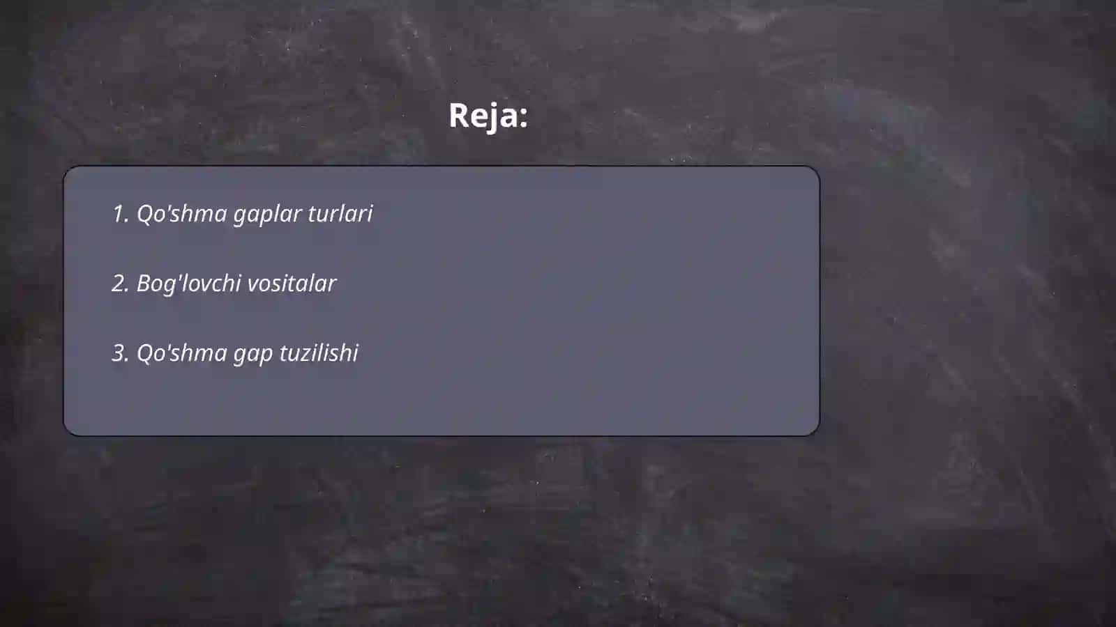 Qo'shma gaplar tasnifi 2
