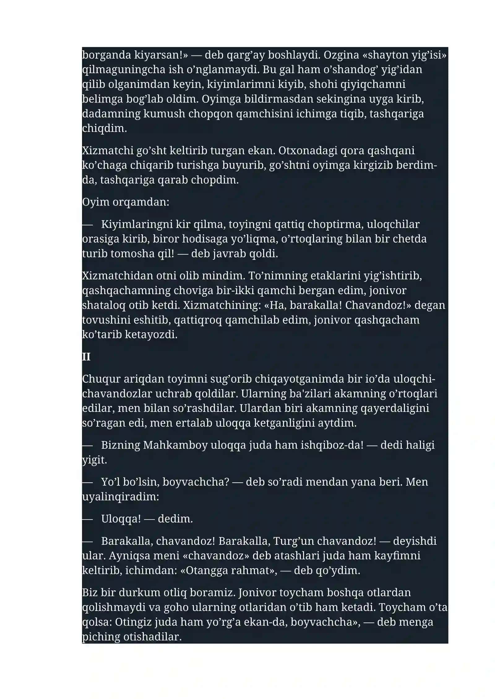 Abdulla Qodiriy. Uloqda (hikoya) 2