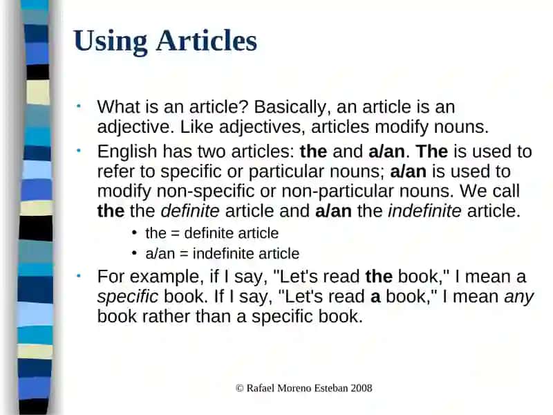 Using Articles 2