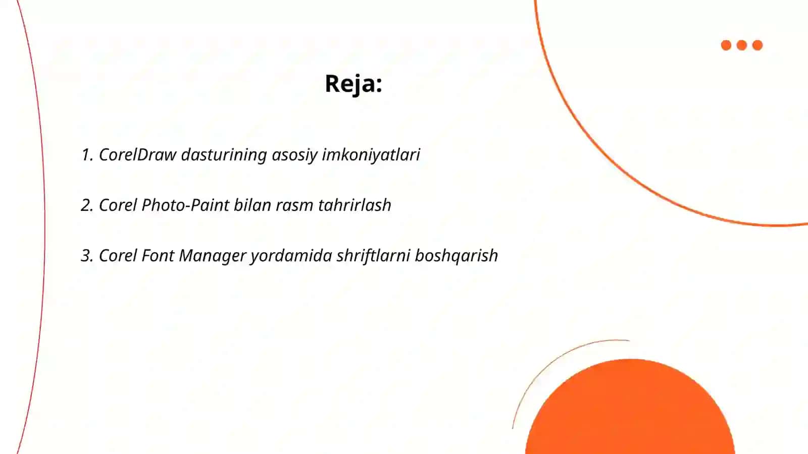 CorelDraw Graphics Suite amaliy dasturlar paketi tarkibi 2
