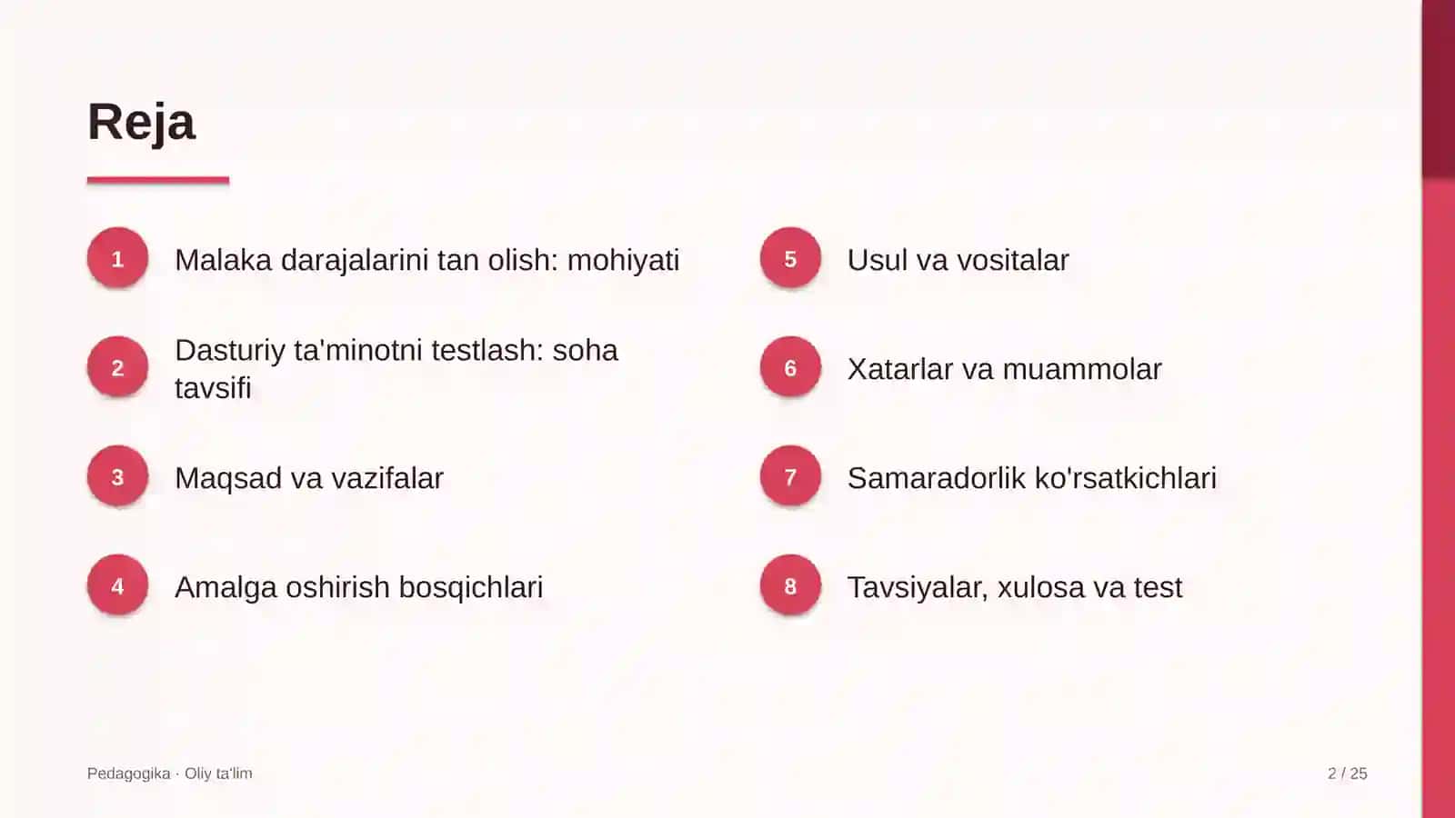 Dasturiy ta'minotni testlash sohasida malaka darajalarini tan olish 2