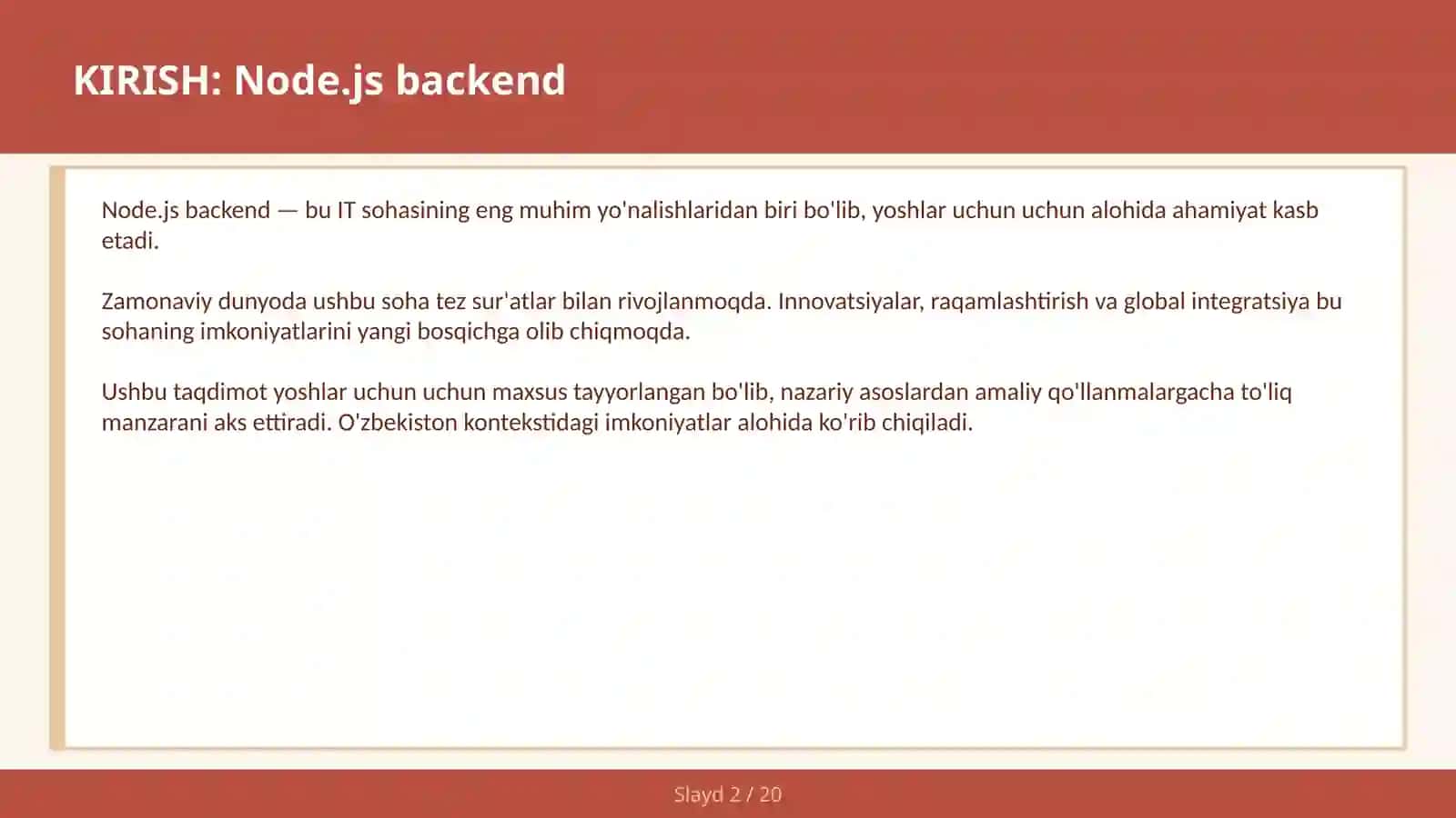 Node.js backend 2