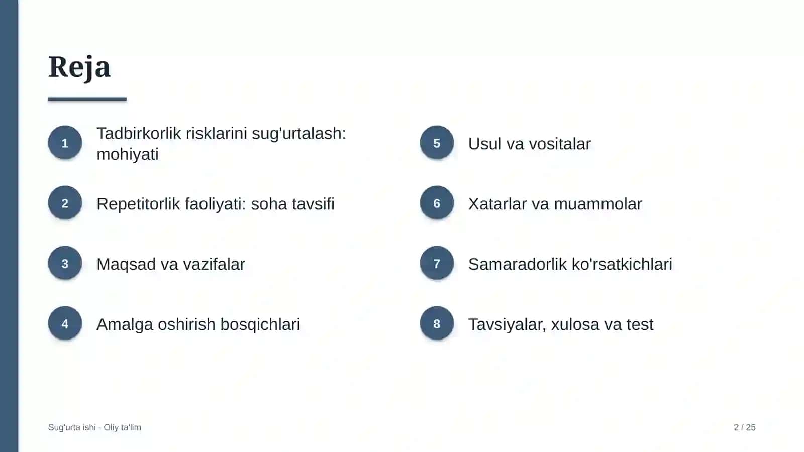 Repetitorlik faoliyatida tadbirkorlik risklarini sug'urtalash 2