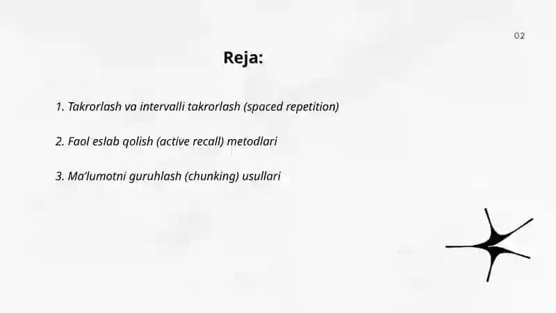 Takrorlash va intervalli takrorlash (spaced repetition) 2