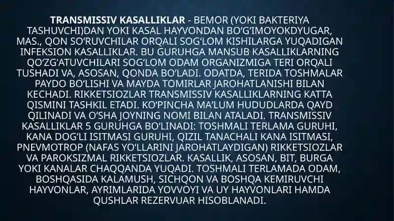 Transmissiv kasalliklar 2