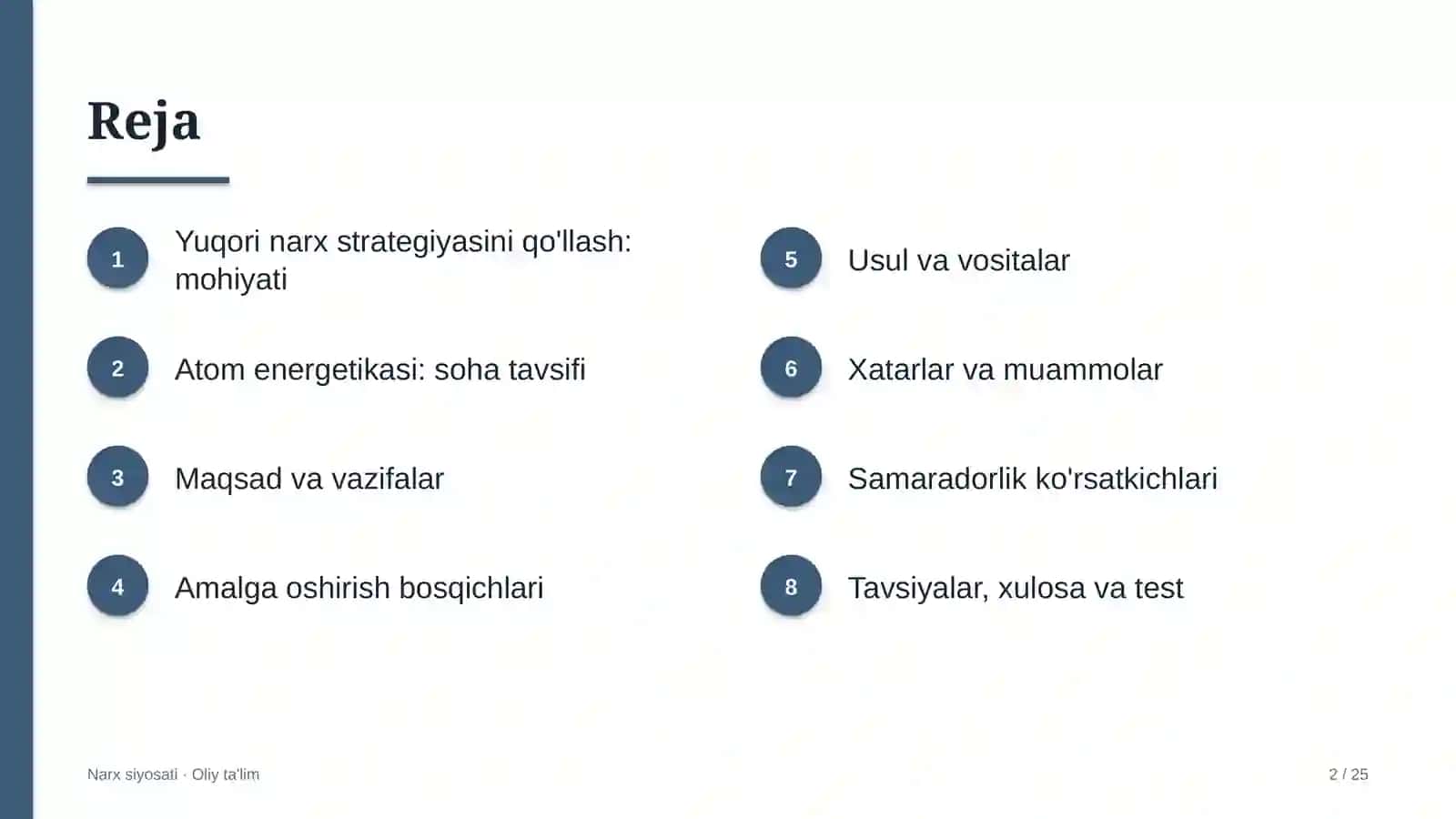 Atom energetikasida yuqori narx strategiyasini qo'llash 2