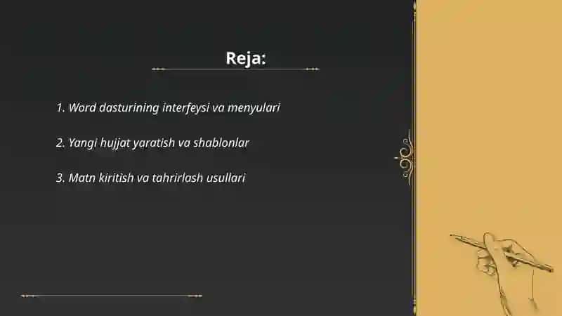 Word dasturi 2