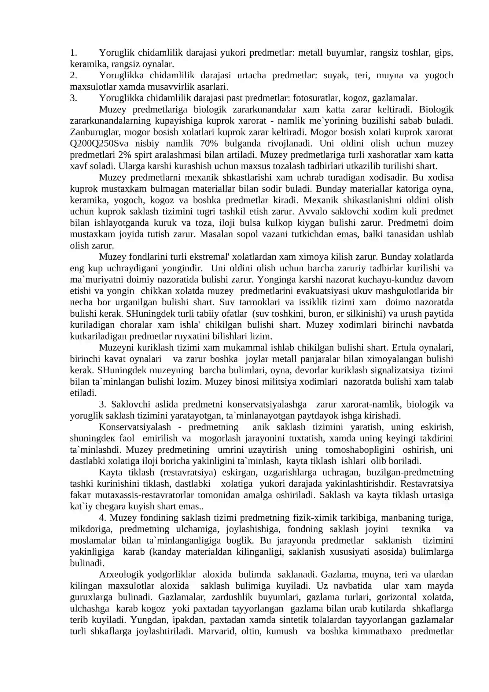 10-Mavzu: Muzey tuplamlarini saklash 2