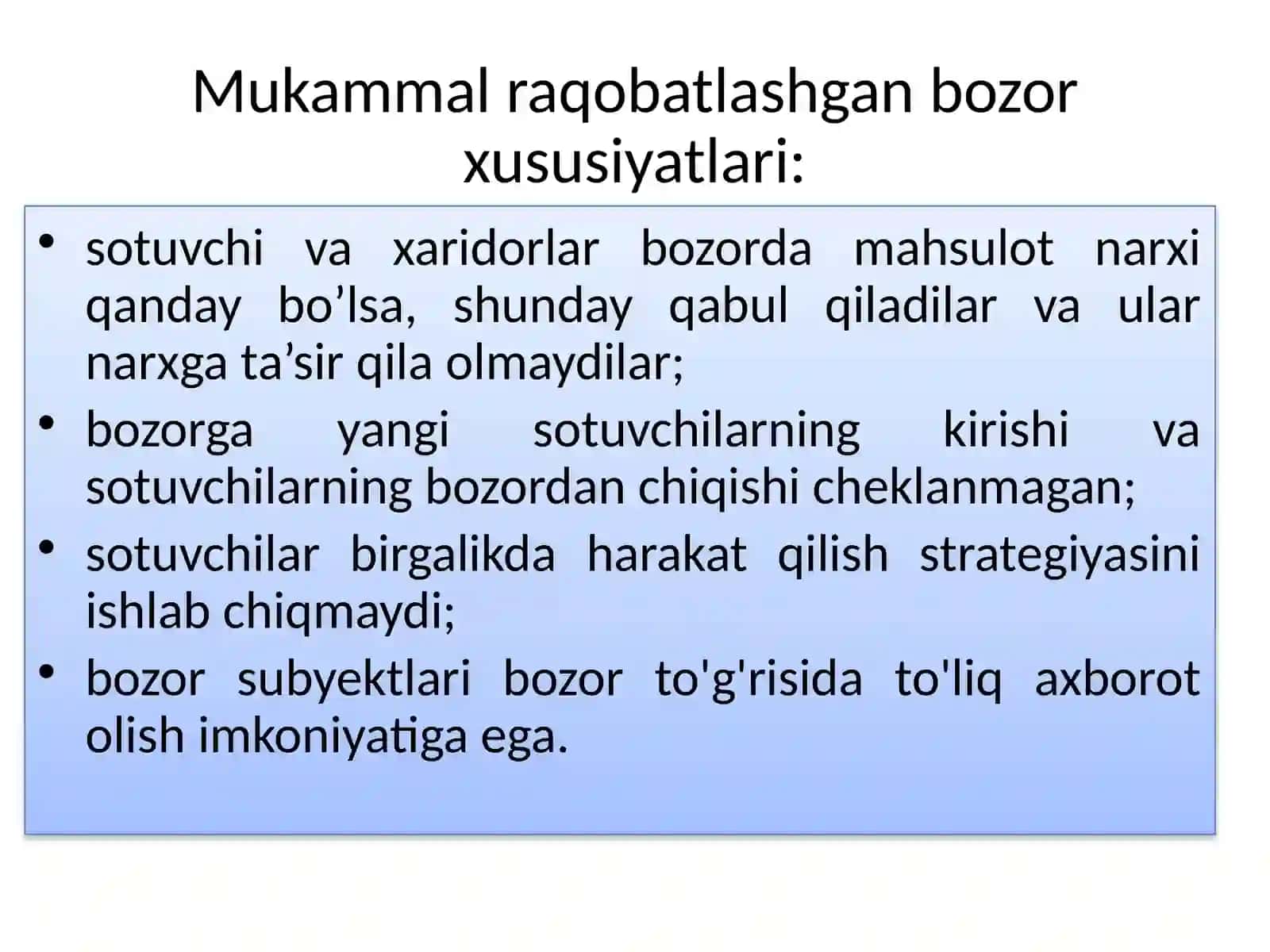 Qisqa muddatli oraliqda firma foydasini maksimallashtirish va uning taklifi 2
