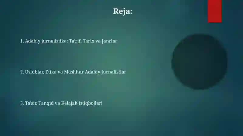 Badiiy publitsistik janrlar 2