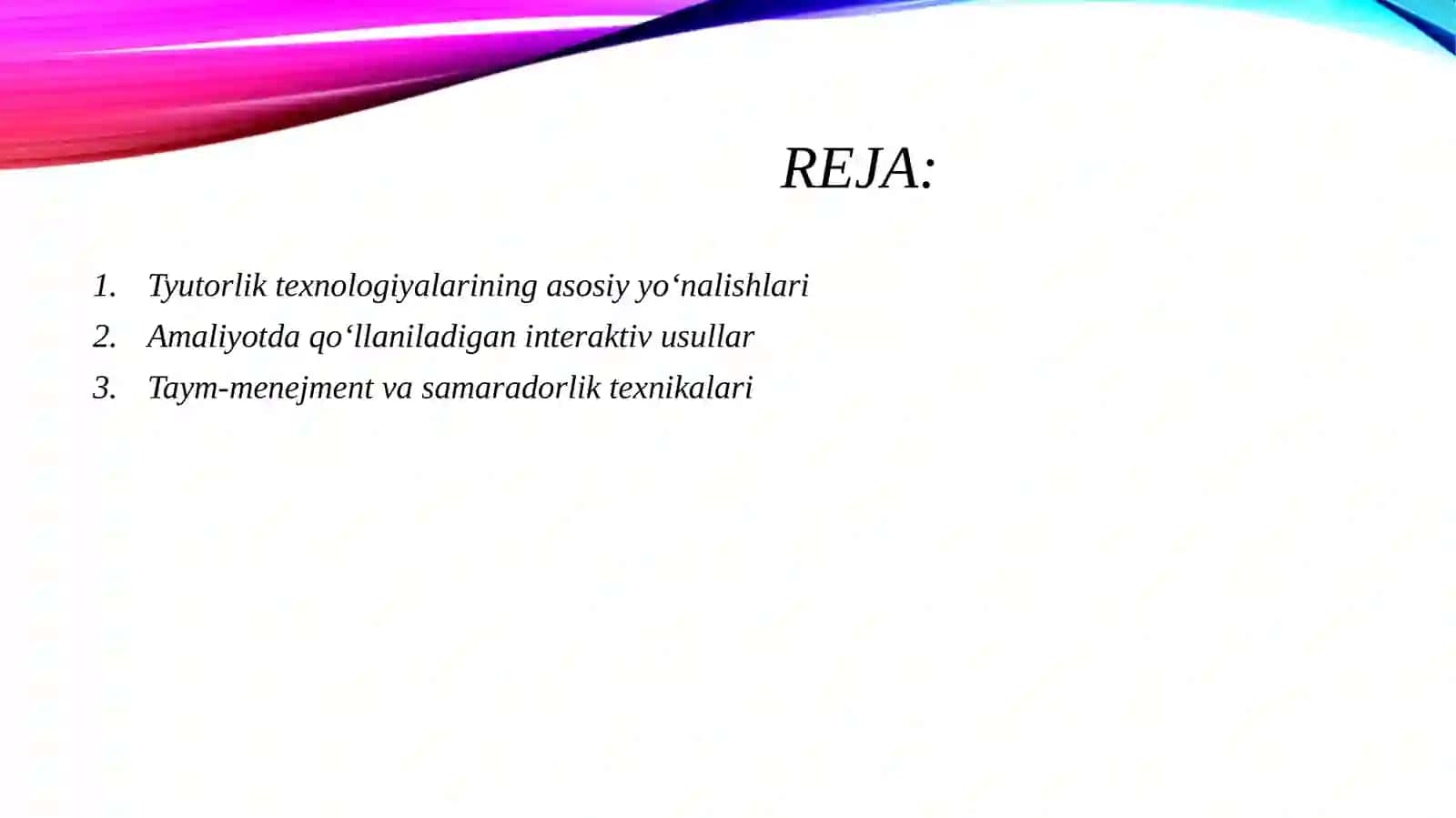 Tyutorlik texnologiyalari 2