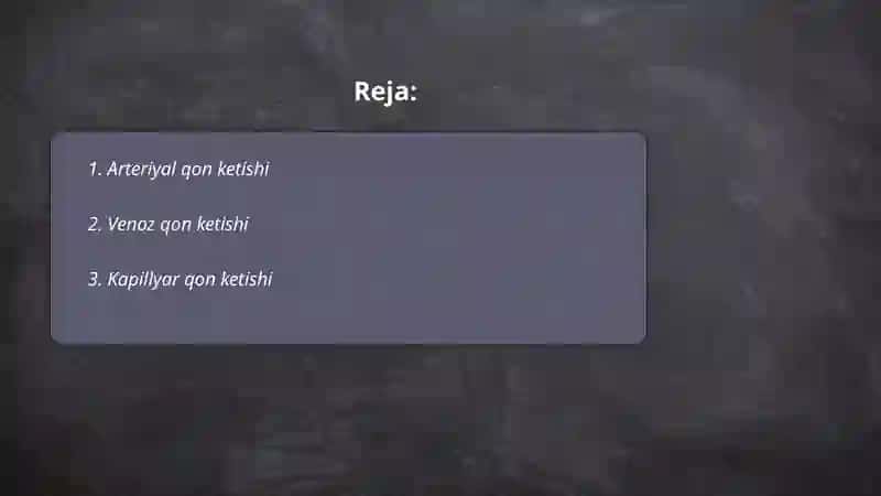 Qon ketish turlari 2