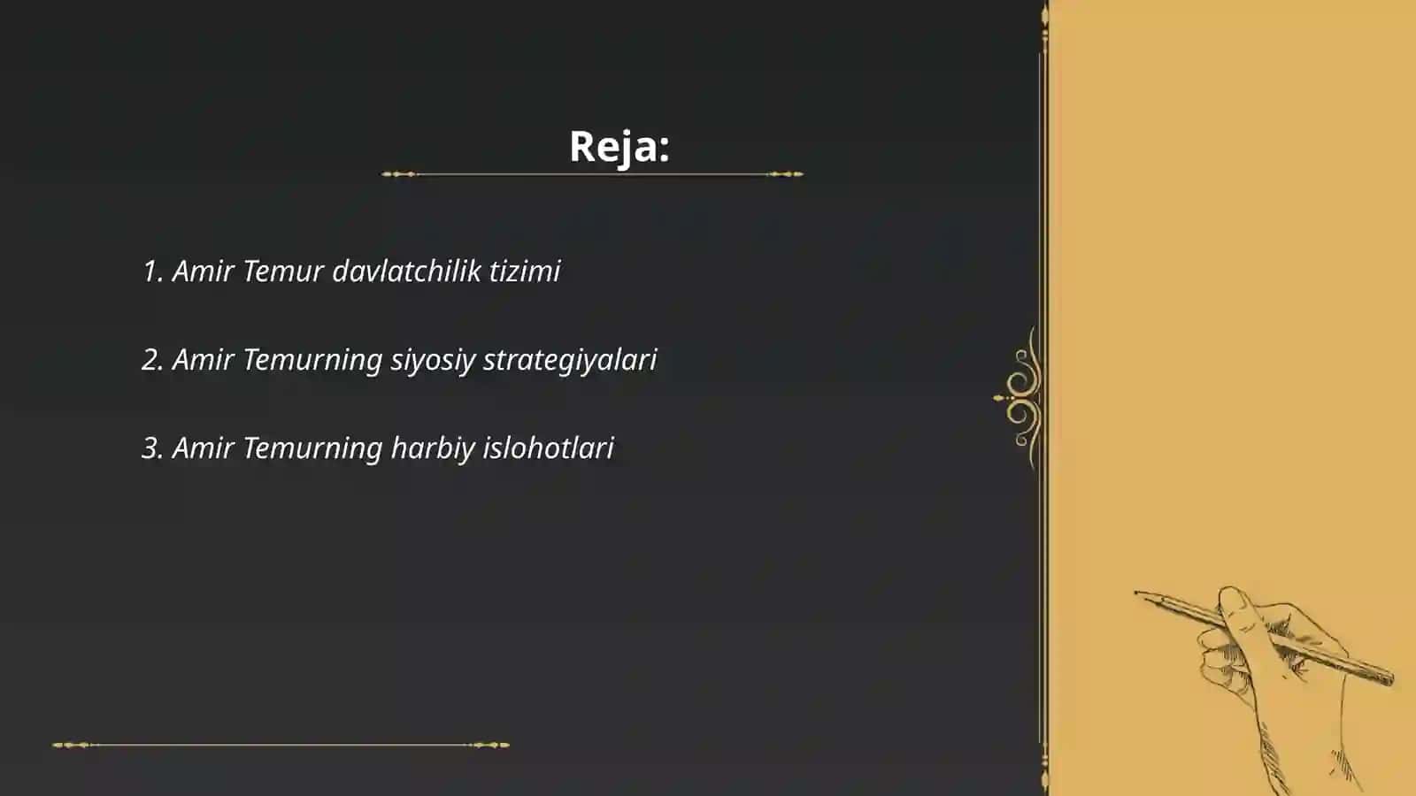 Amir Temur davlatining boshqaruvi 2