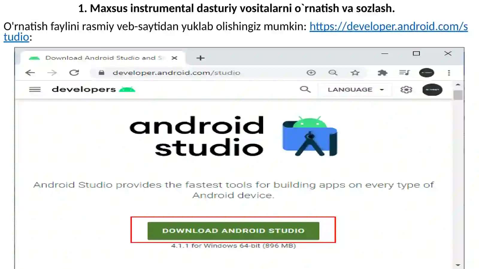 Dasturmuhitini o'rnatish va sozlash 2