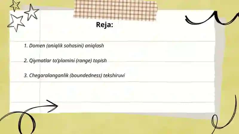 Funksiyani toʻla tekshirish 2