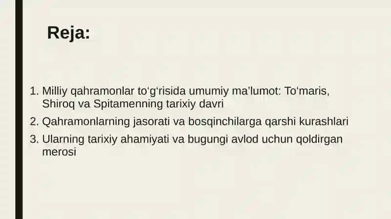 Milliy qahramonlar To‘maris, Shiroq va Spitamen 2