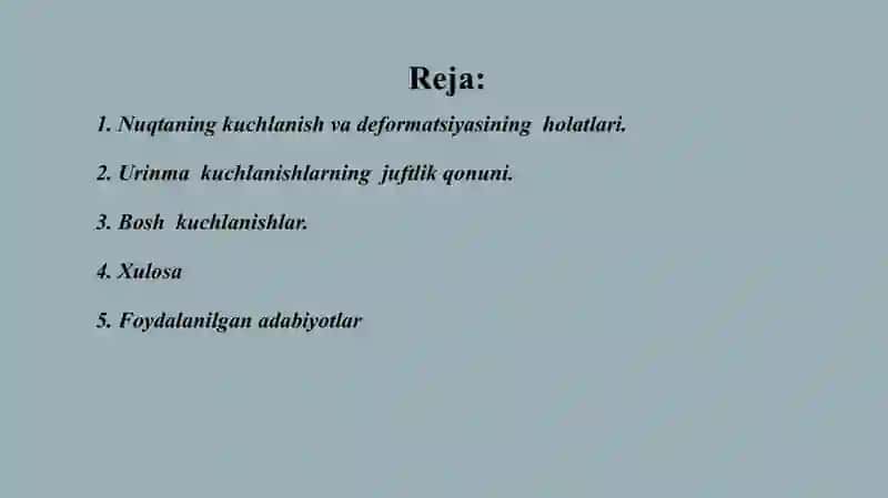 Kuchlanish Holati 2