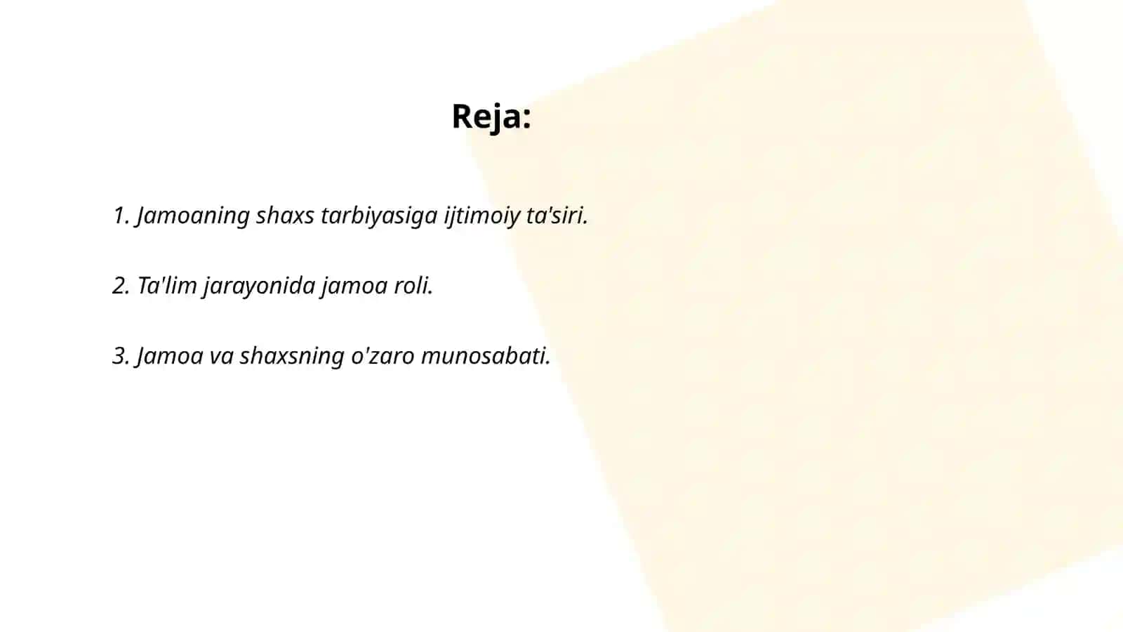 Jamoaning shaxs tarbiyasiga ta'siri 2