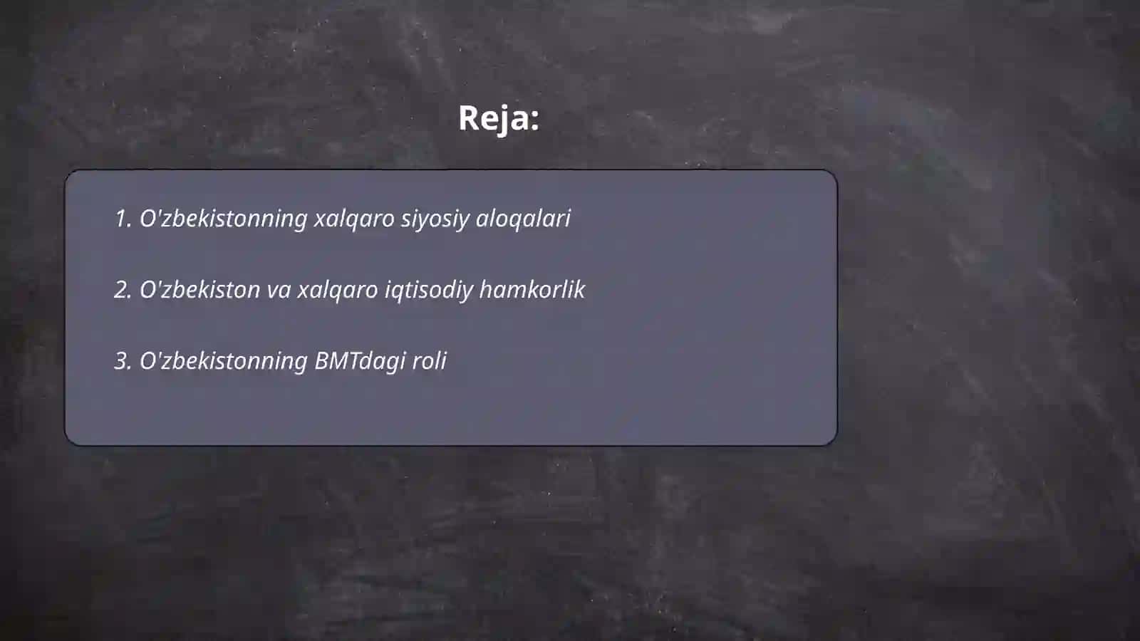 O'zbekiston va jahon hamjamiyati 2