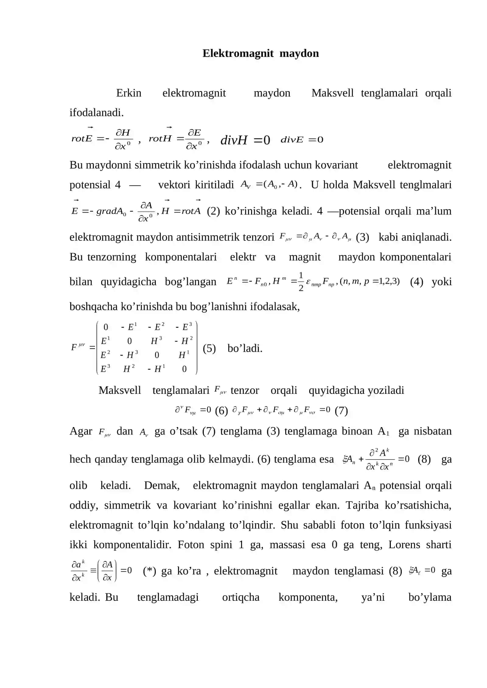 Elektromagnit maydon 2