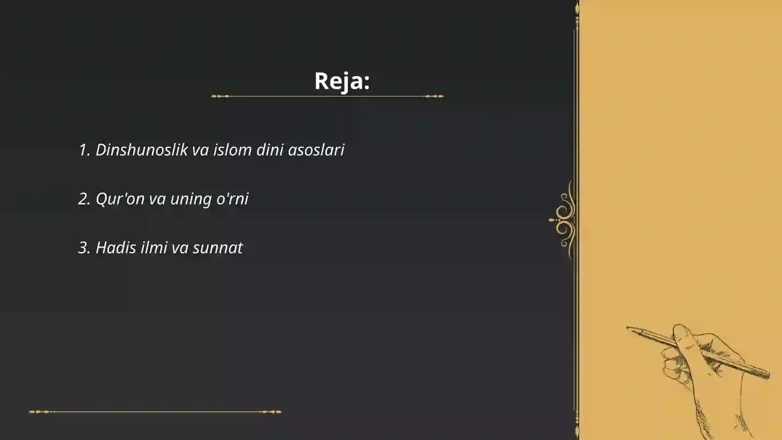 Dinshunoslik va islom dini asoslari 2