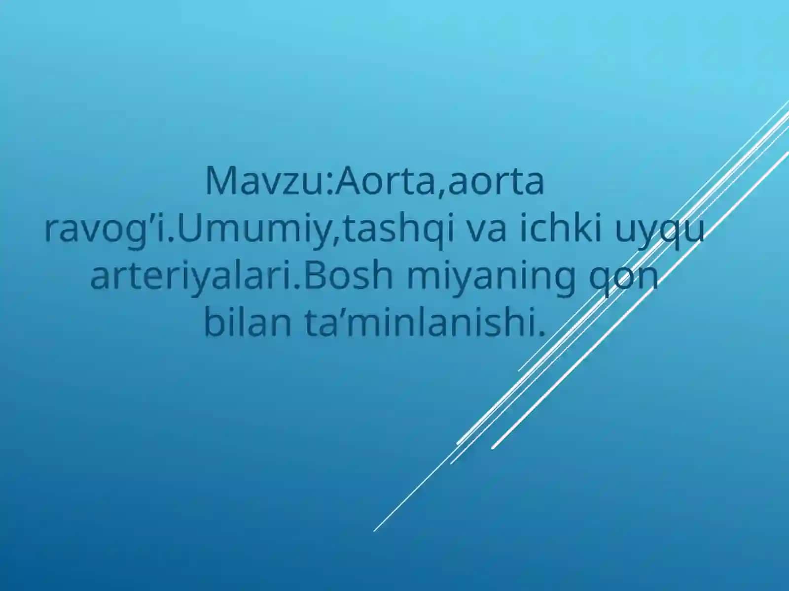 Aorta va aorta ravog’I 2