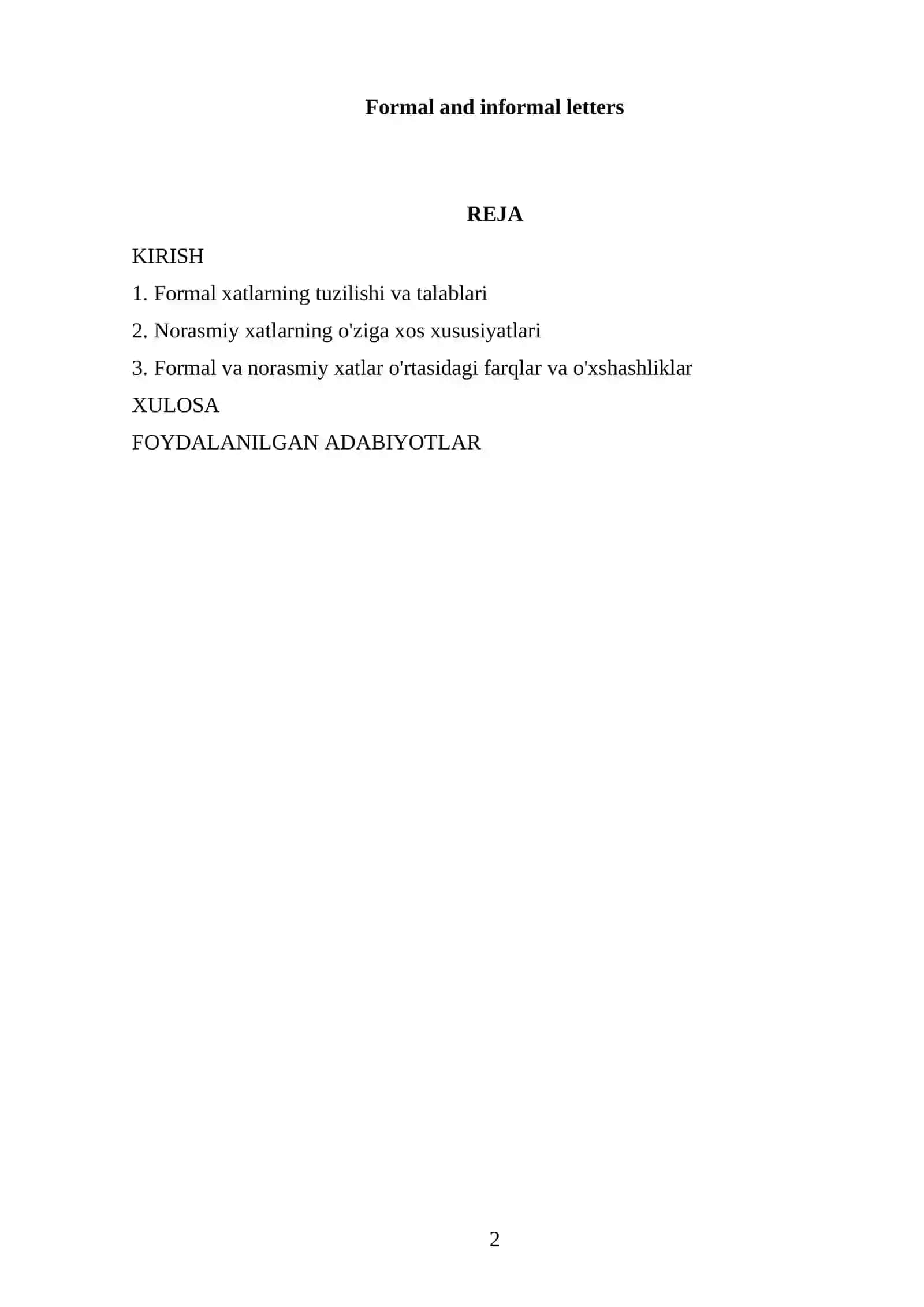 Formal and informal letters 2