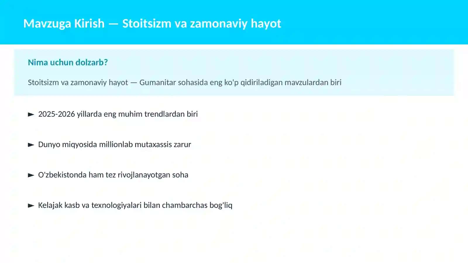Stoitsizm va zamonaviy hayot 2