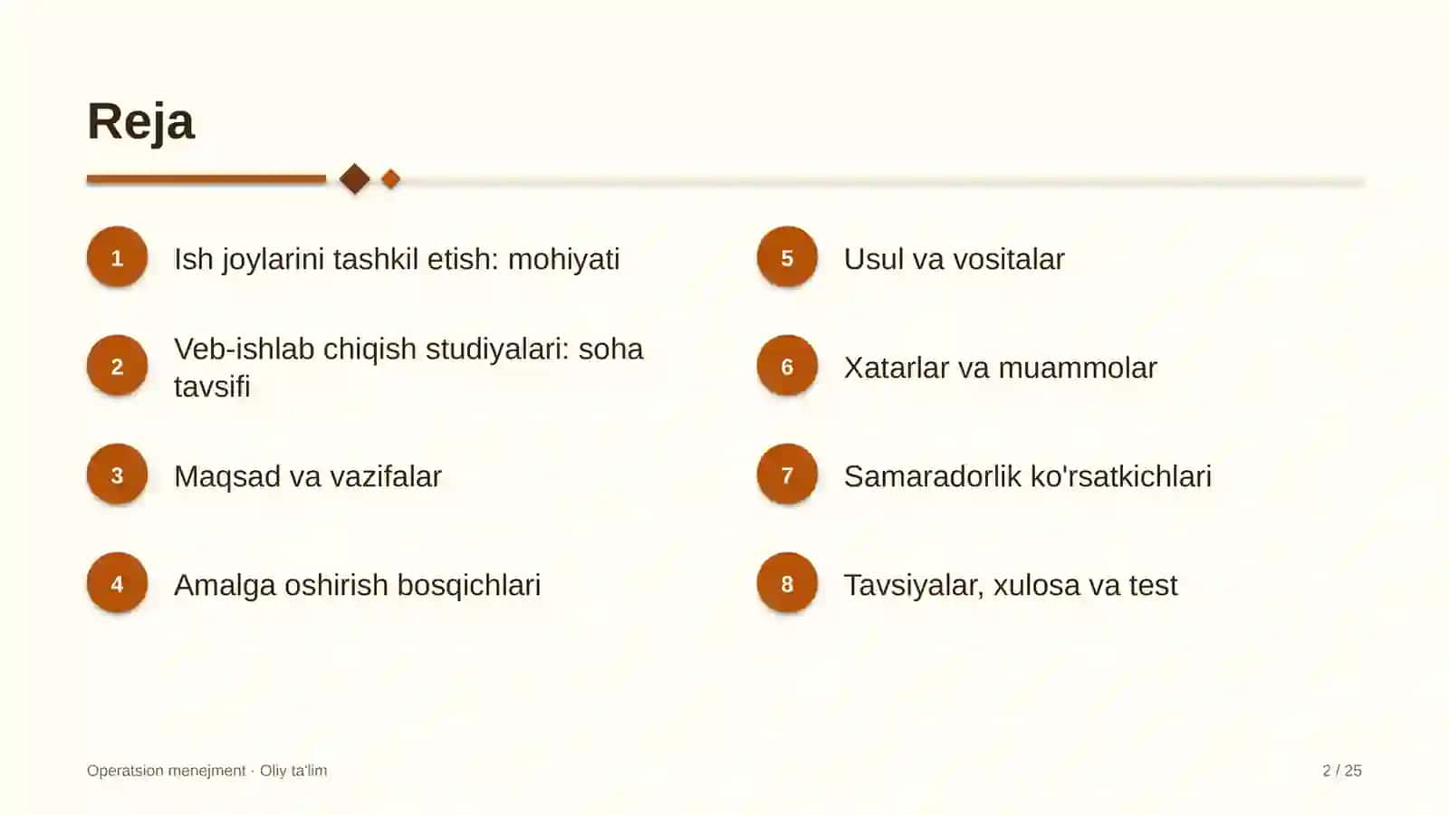 Veb-ishlab chiqish studiyalarida ish joylarini tashkil etish 2