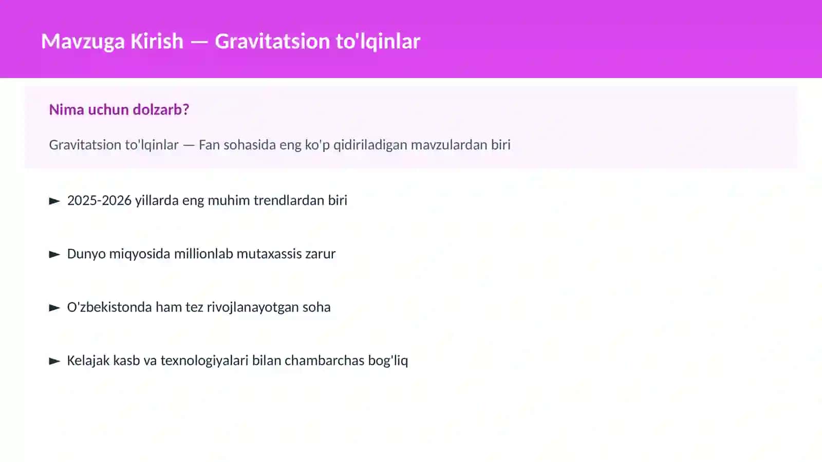 Gravitatsion to'lqinlar 2