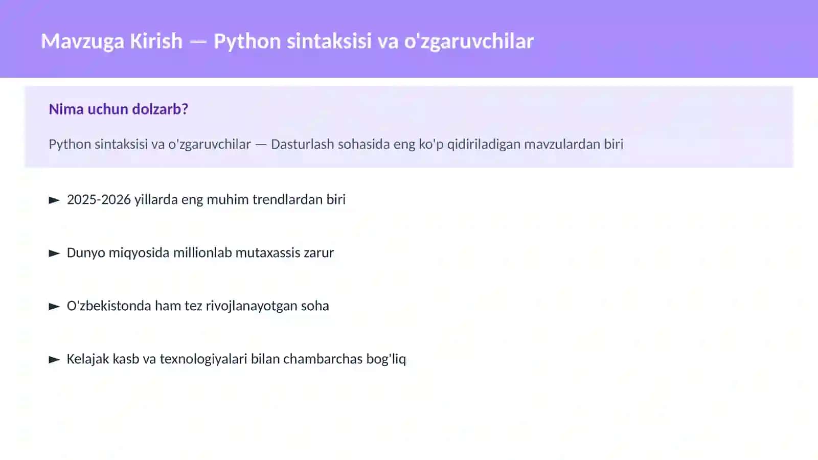 DASTURLASH | PYTHON DASTURLASH 2