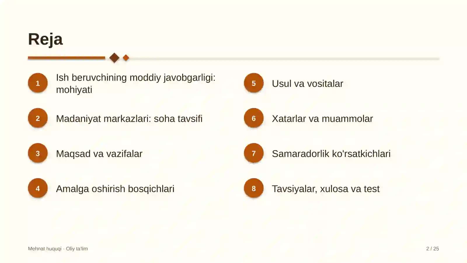 Madaniyat markazlarida ish beruvchining moddiy javobgarligi 2