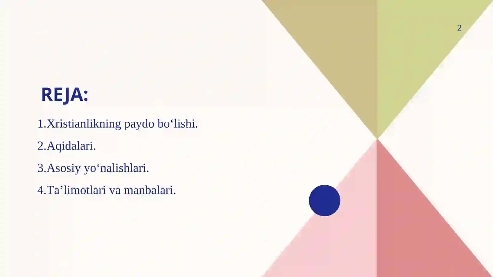 Xristianlikning paydo bo’lishi 2