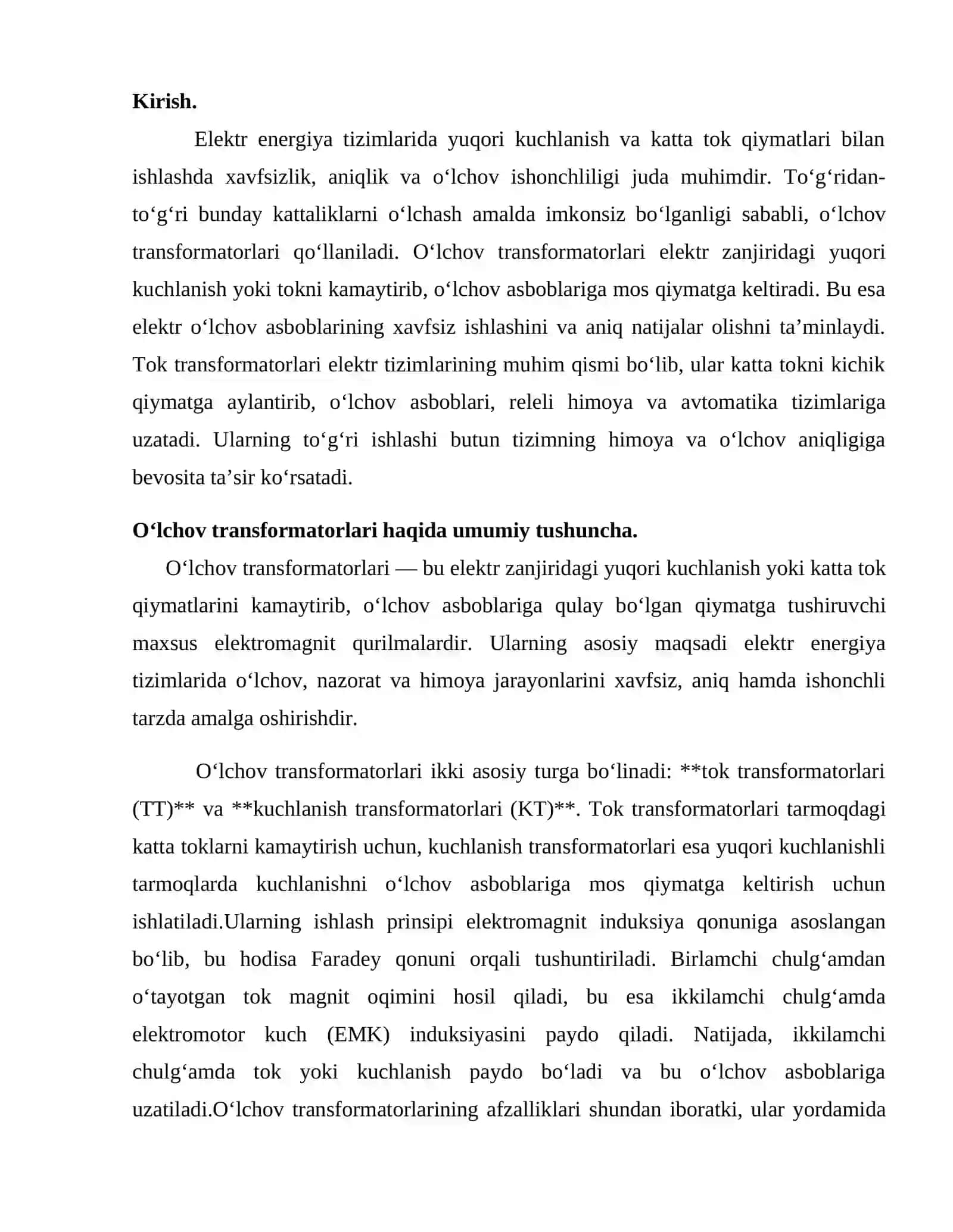 O‘lchov tok transformatorlari 2