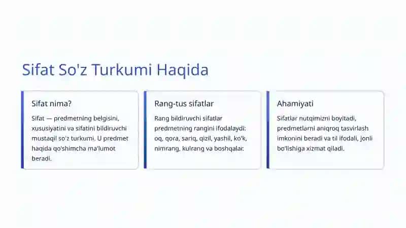 Rang Bildiruvchi Sifatlar 2