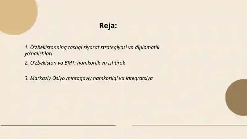 O'zbekiston va Jahon hamjamiyati 2