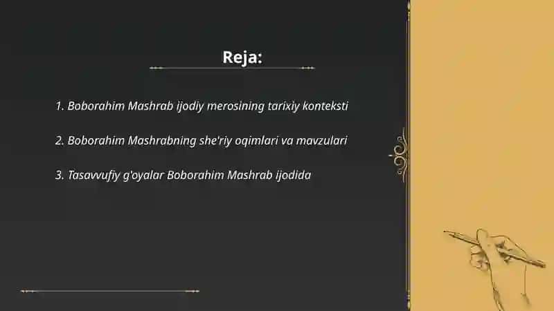 Boborahim Mashrab ijodiy merosi 2