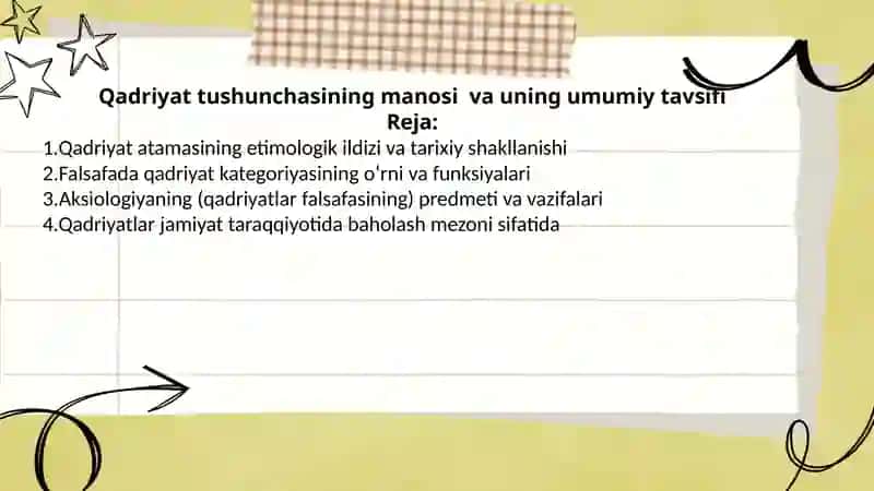 Qadriyat tushunchasining manosi va uning umumiy tavsifi 2