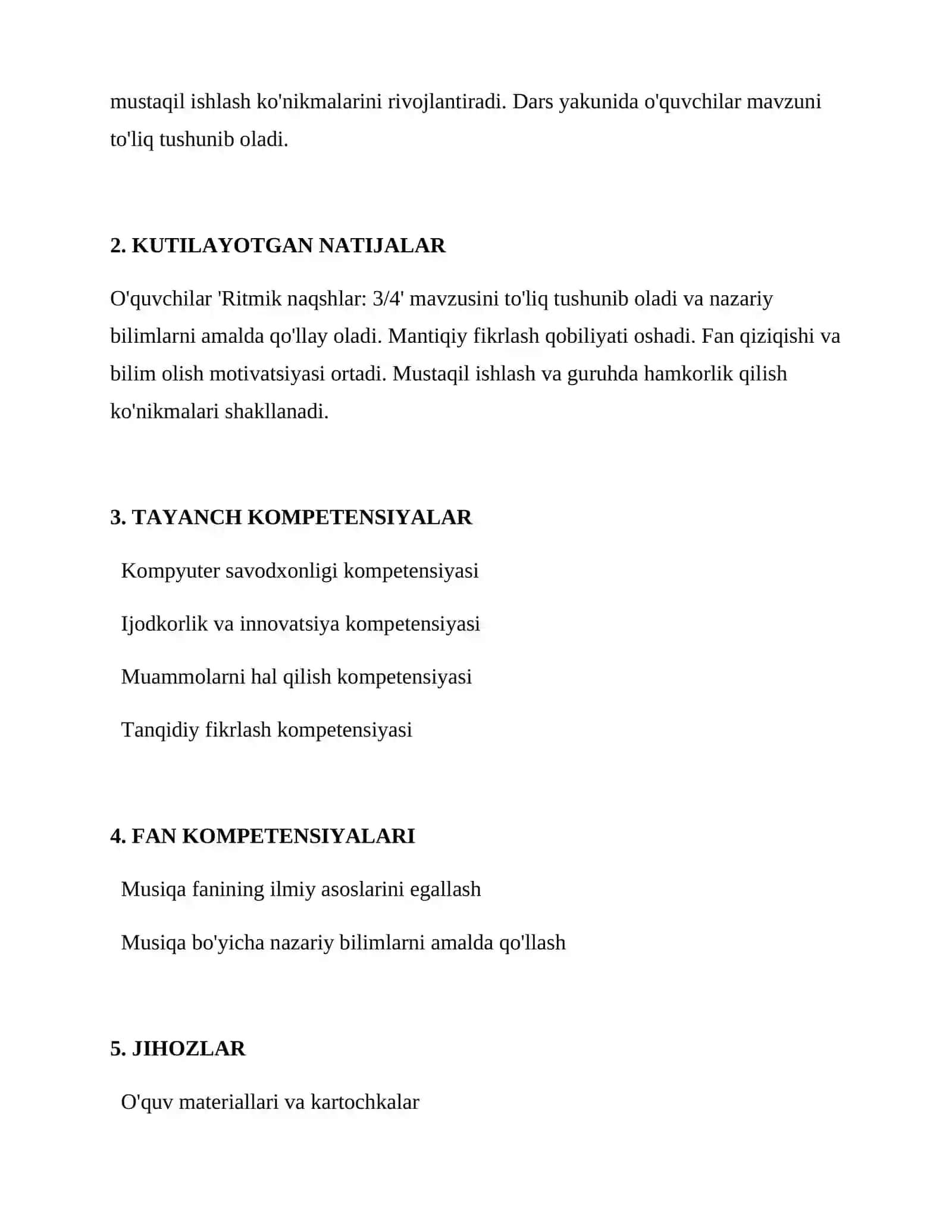Ritmik naqshlar: 3/4 2