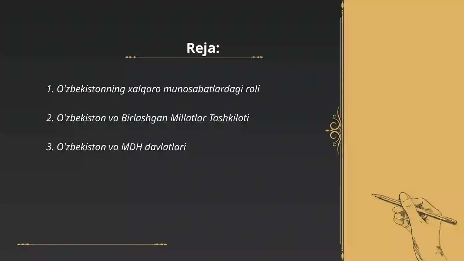 Oʻzbekiston va jahon hamjamiyati 2