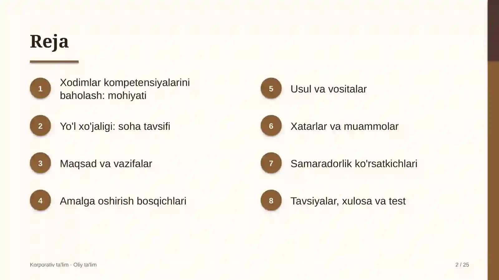 Yo'l xo'jaligida xodimlarning kompetensiyalarini baholash 2