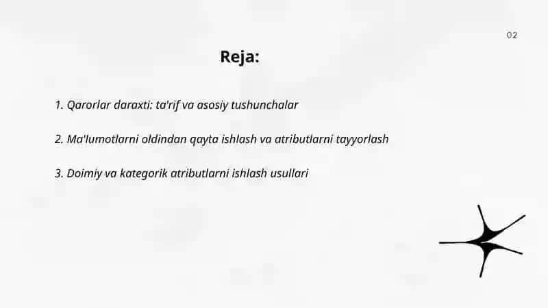 Qarorlar daraxti va uni qurish algoritmi 2