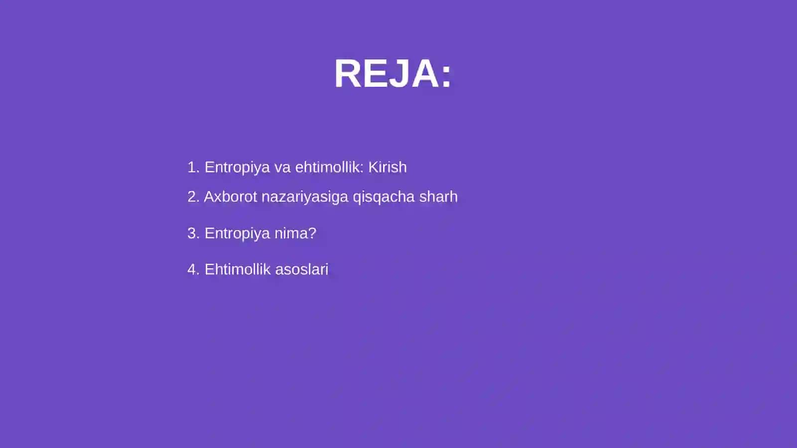 Entropiya va ehtimollik 2