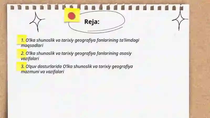O’lka shunoslik va tarixiy geografiya fanlarining maqsad va vazifalari 2