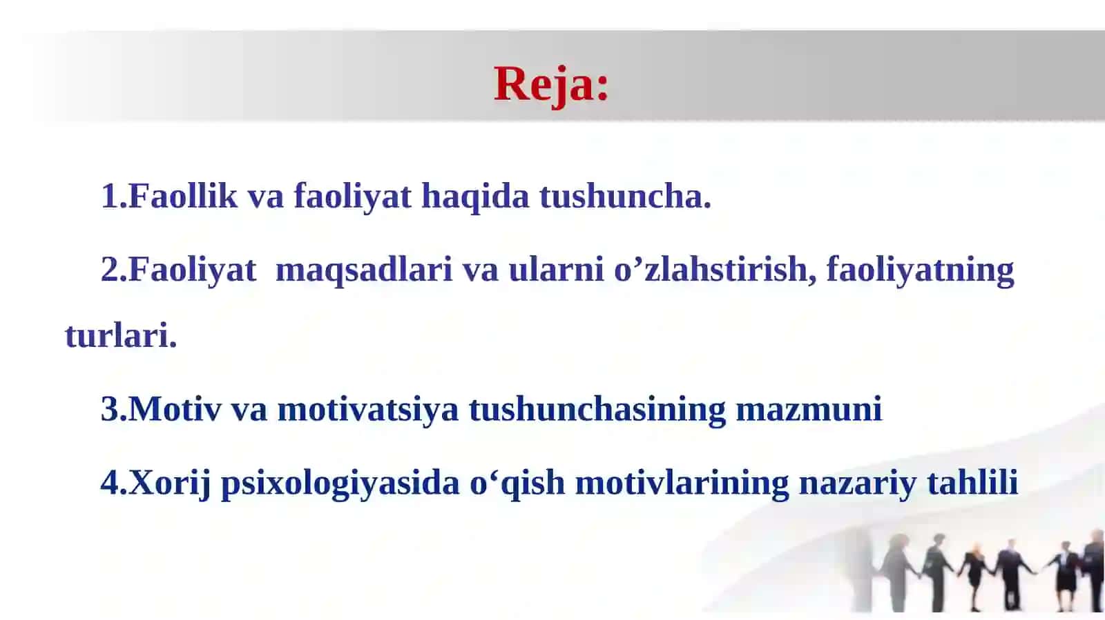 FAOLIYAT VA MOTIVATSIYA 2